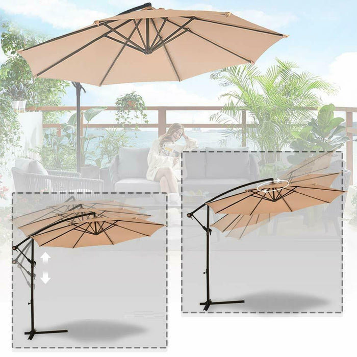 Premium Patio Umbrella Offset Hanging Outdoor Market Umbrella 10"