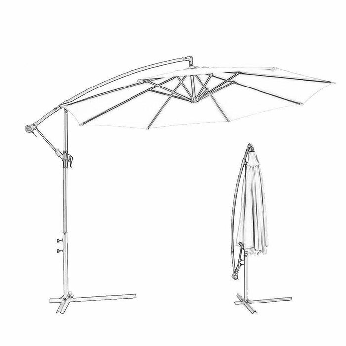 Premium Patio Umbrella Offset Hanging Outdoor Market Umbrella 10"