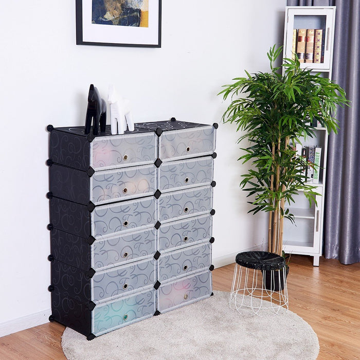 Premium Portable Shoe Storage Rack Organizer 12 Cubes