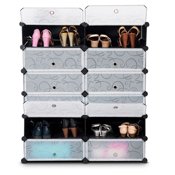 Premium Portable Shoe Storage Rack Organizer 12 Cubes