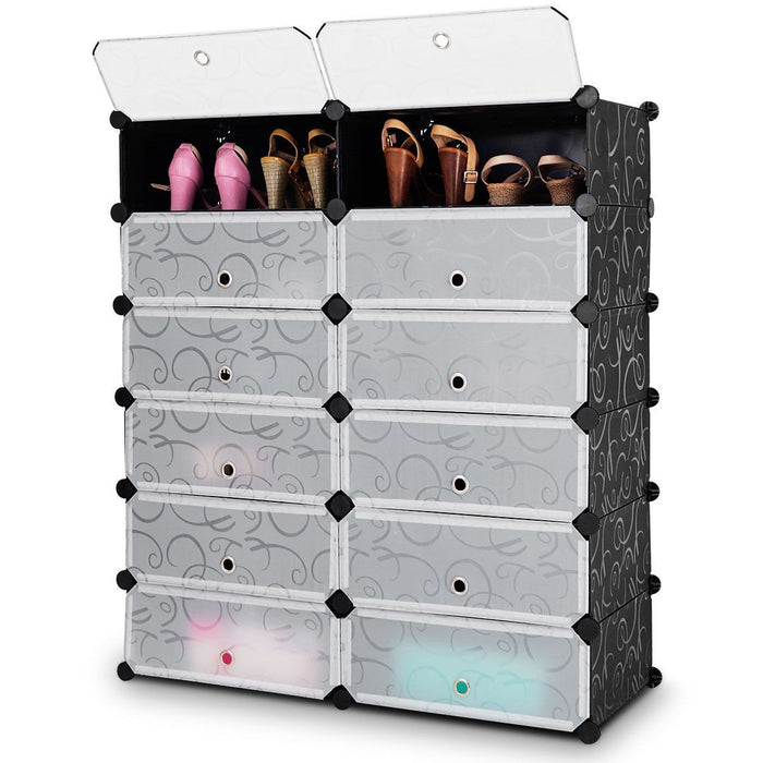 Premium Portable Shoe Storage Rack Organizer 12 Cubes