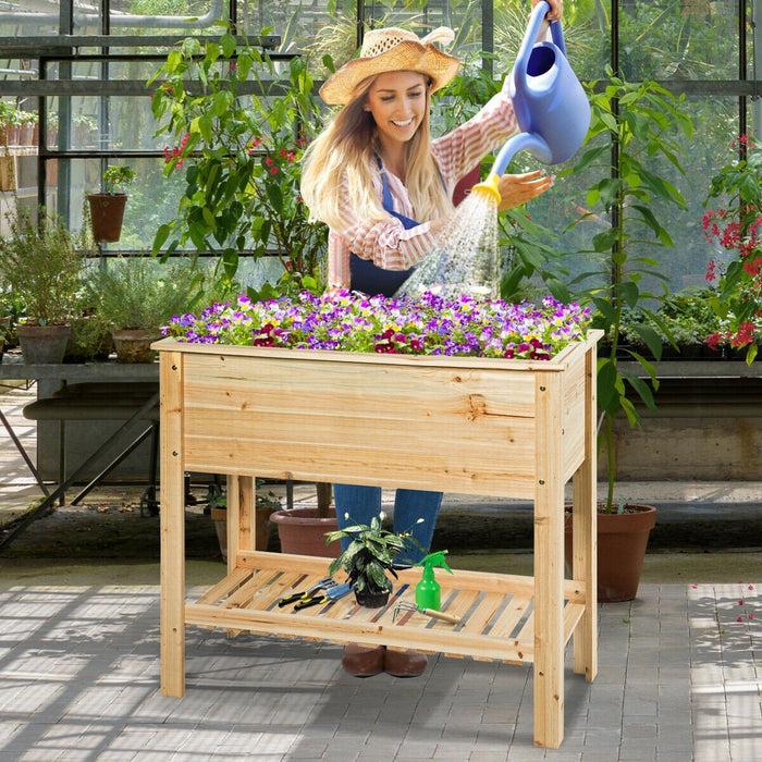 Premium Raised Garden Bed Planter Box with Storage Shelf