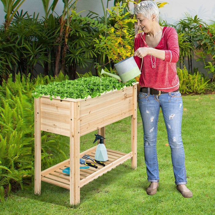 Premium Raised Garden Bed Planter Box with Storage Shelf