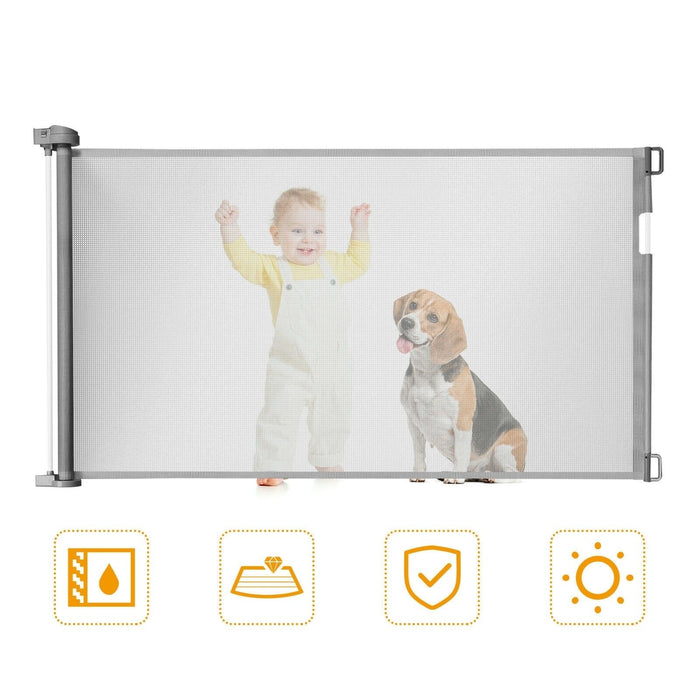 Premium Retractable Baby Pets Safety Mesh Gate for Indoor and Outdoor