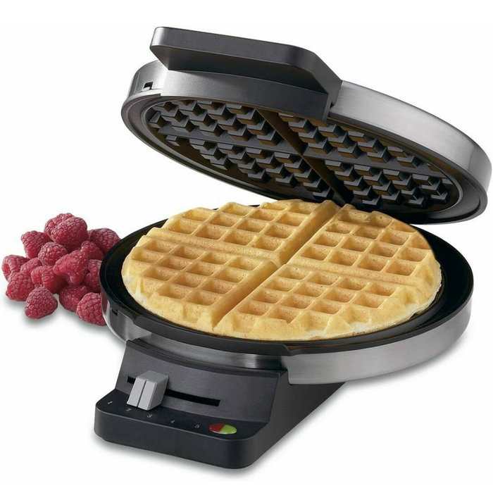Premium Small Waffle Maker Machine Round Classic 5-Setting