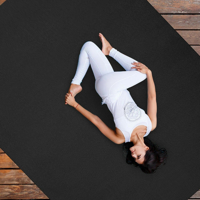 Premium Thick Stretch Yoga Exercise Workout Mat 7' x 5' x 8 mm