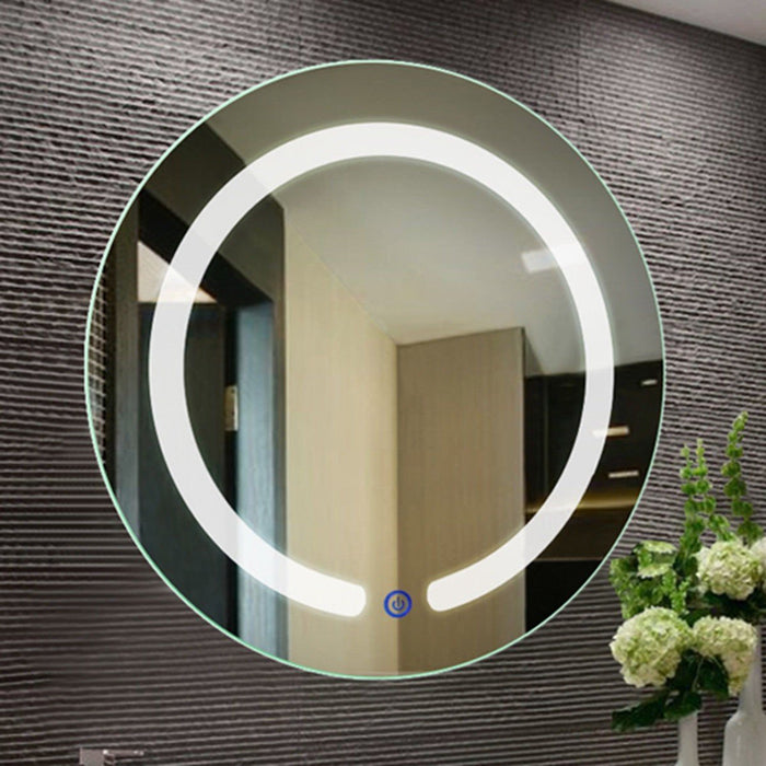 Premium Wall Mount Bathroom Round Mirror LED Touch Button 20"