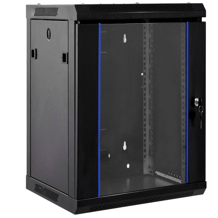 Premium Wallmount Data Network Cabinet with Locking Glass Door 18U