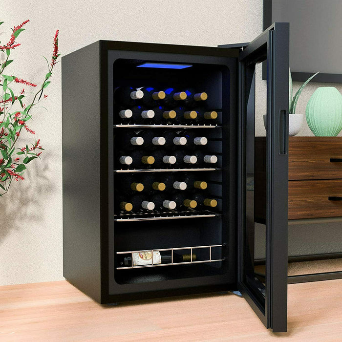 Premium Wine Cooler Chiller Freestanding Refrigerator 35 Bottles