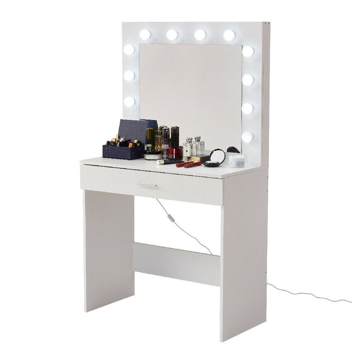 Premium Wood Makeup Vanity Dressing Table Drawer Set LED Lights