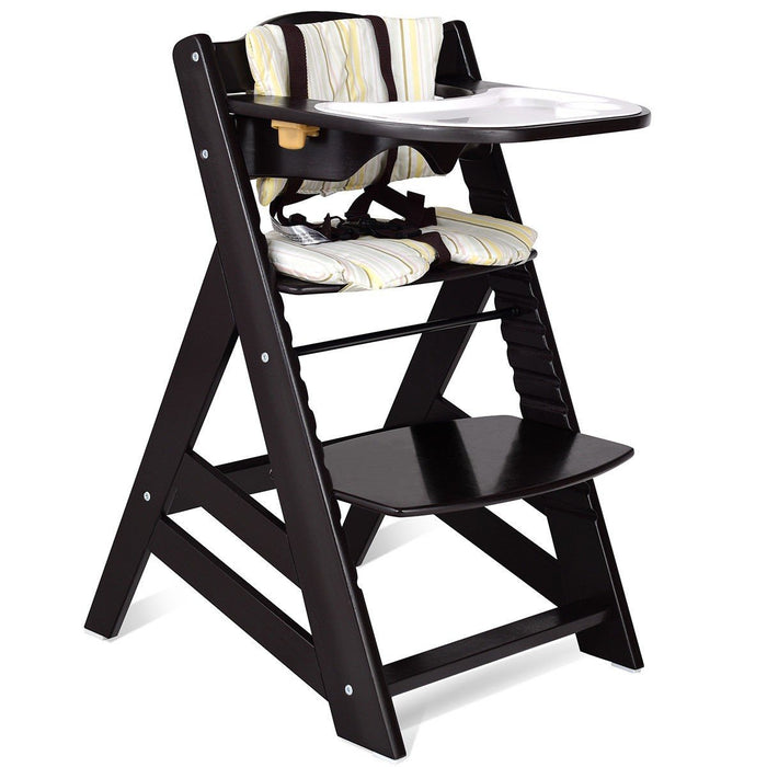 Premium Wooden Baby High Chair Adjustable with Removable Tray