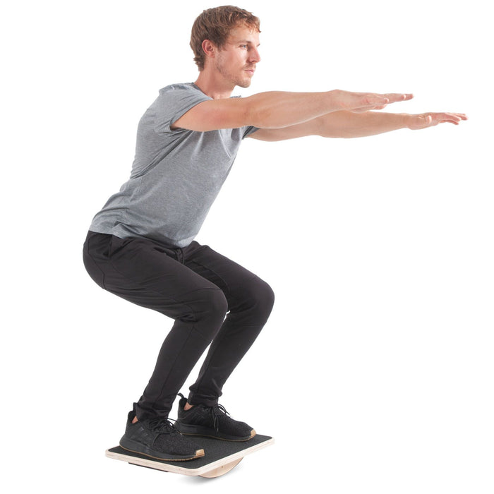 Premium Wooden Rocker Balance Board Anti-Slip Core Trainer 17.5in