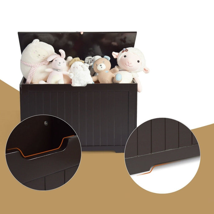 Premium Wooden Toy Box Kids Storage Chest Bench