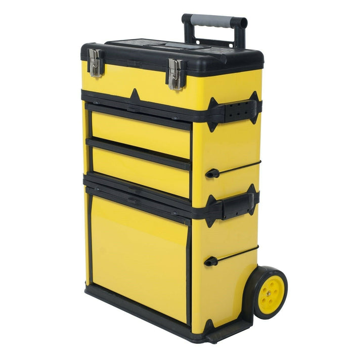 Premium Yellow High Metal Rolling Trolley Tool Box 33in