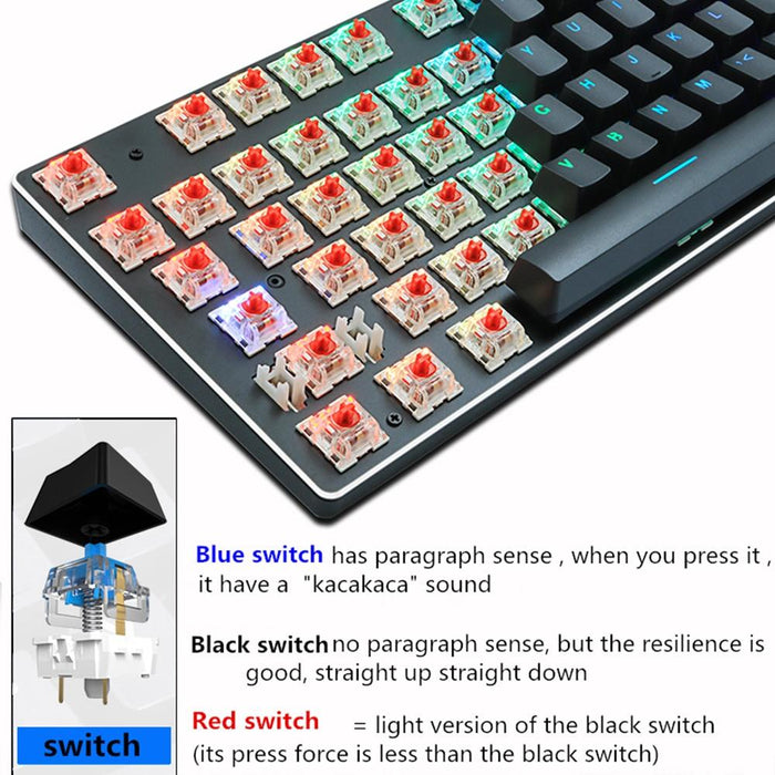 Rainbow RGB Mechanical Gaming Keyboard For PC