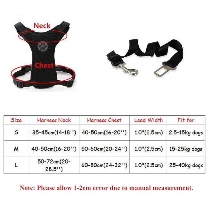 Dog Car Harness Seat Belt Restraint