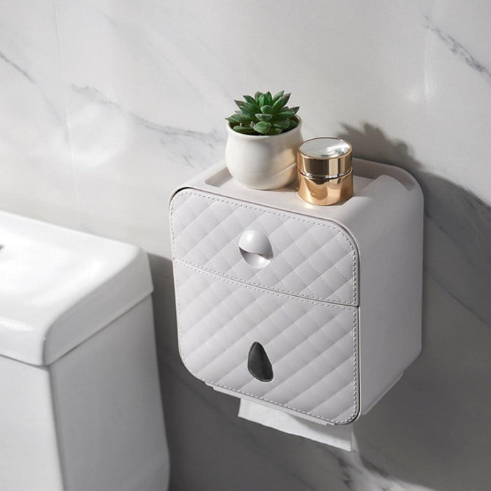 Wall Mounted Toilet Paper Holder With Shelf Storage