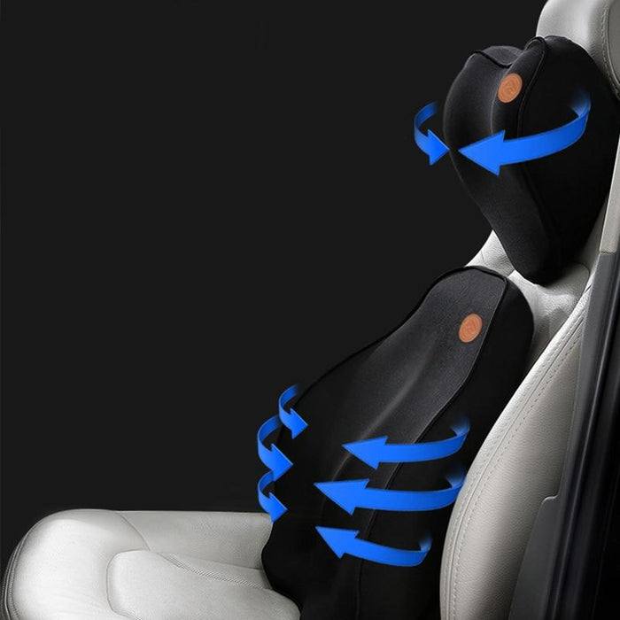 Car Seat Lumbar Back Support Pillow Cushion & Headrest