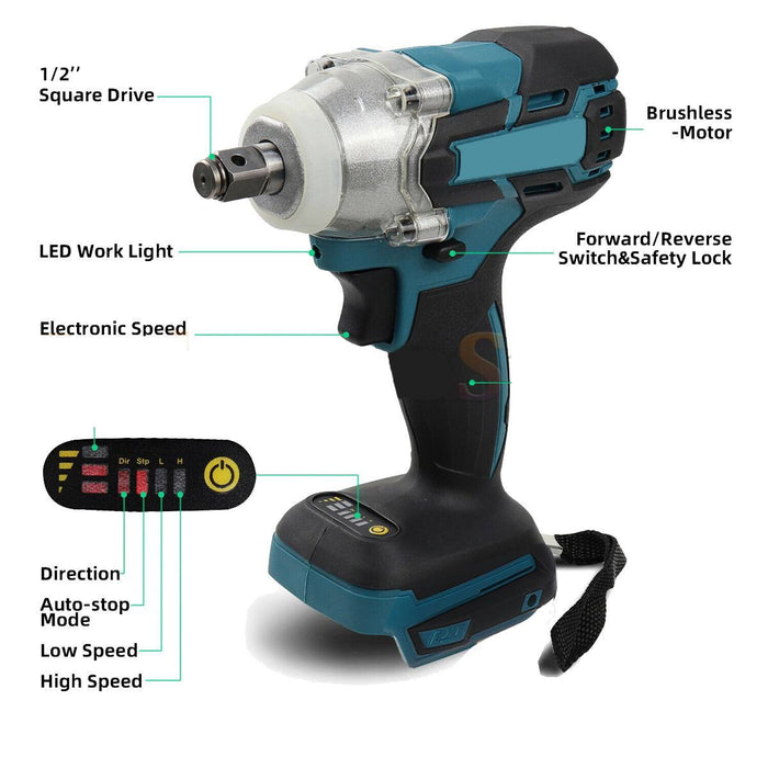 Electric Cordless Battery Impact Wrench