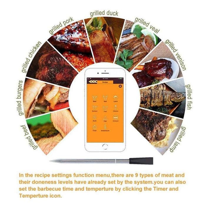 Wireless Digital Bluetooth Meat BBQ Thermometer