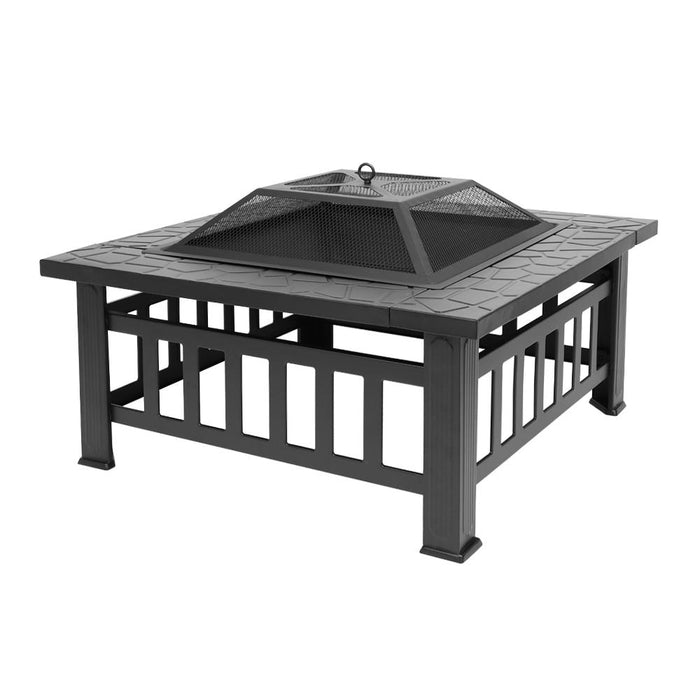 Outdoor Modern Square Patio Fire Pit Table
