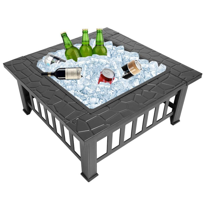 Outdoor Modern Square Patio Fire Pit Table