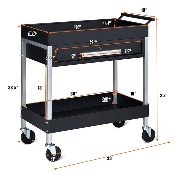 Heavy Duty Rolling Mobile Utility Tool Box Cart