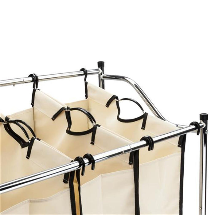 4 Section Laundry Sorter Dividing Hamper Basket