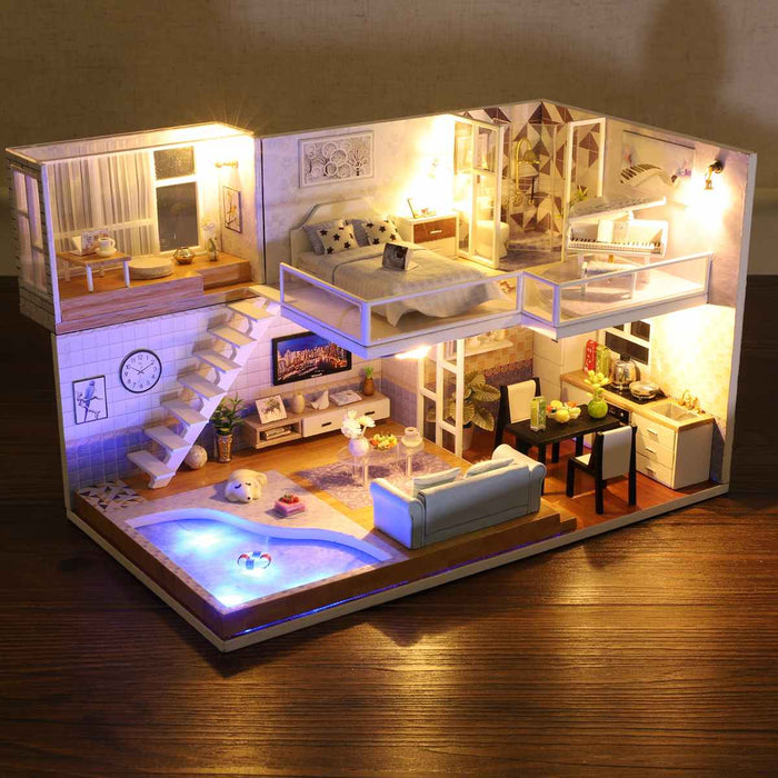 Large LED DIY Miniature Dollhouse Kit