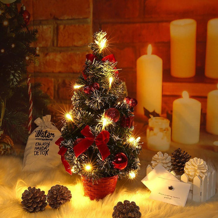 Small Prelit Artificial Tabletop Christmas Tree With Lights