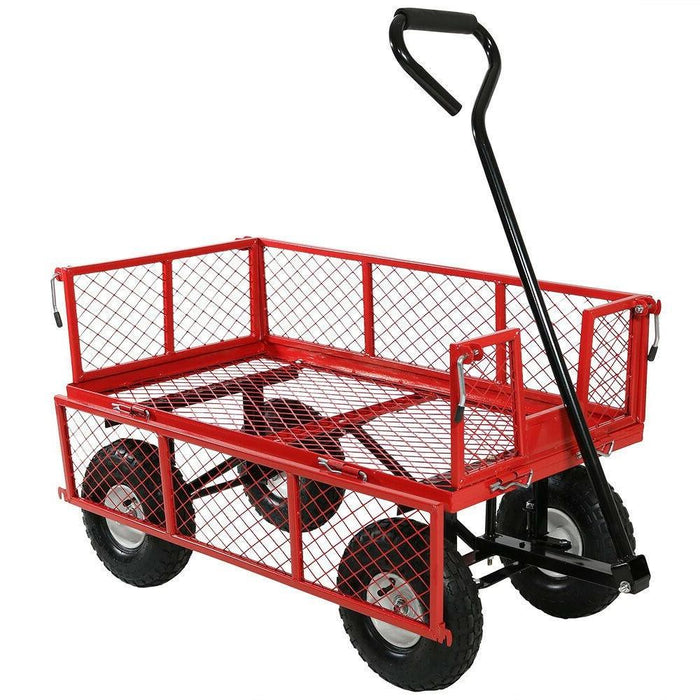 Rolling Foldable 400lb Steel Garden Utility Cart With Wheels