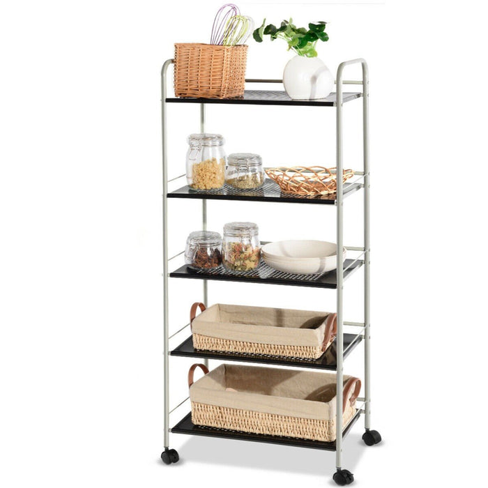 Premium Rolling Shelves Organizer Utility Cart Rolling for Storage Bedroom Living