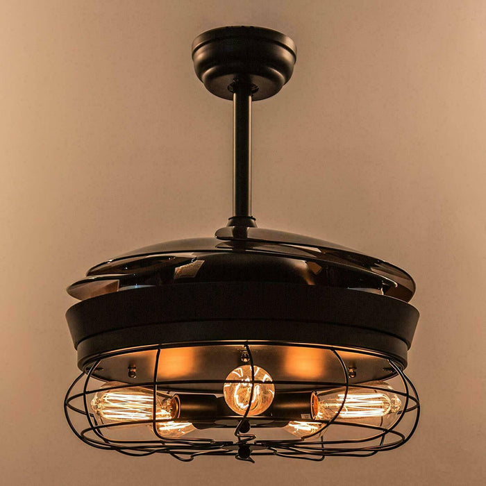Modern Unique Reractable Ceiling Fan With Light 42 in