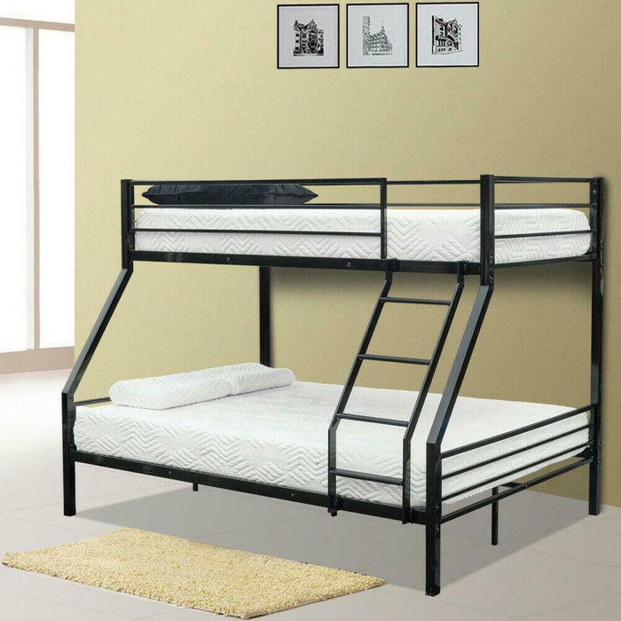 Heavy Duty Kids Twin Over Full Bunk Bed With Stairs