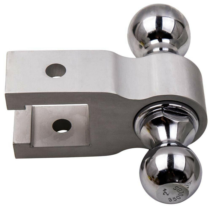 Adjustable Trailer Drop Double Ball Receiver Hitch 6"