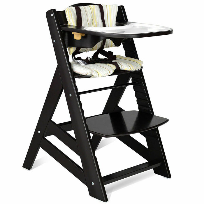 Modern Wooden Space Saving Foldable Baby Feeding High Chair