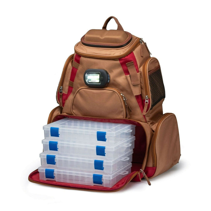 Premium LED Lighted Fishing Tackle Box Backpack