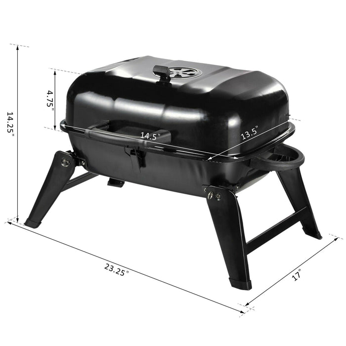 Portable Compact Outdoor Tabletop Backyard Charcoal BBQ Grill
