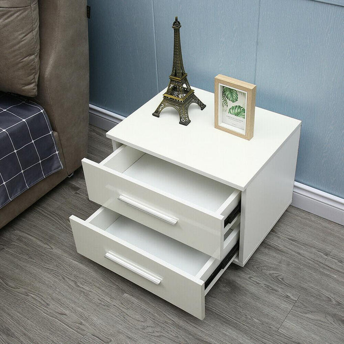 Luxurious Modern LED Bedside Nightstand Drawer Storage Table