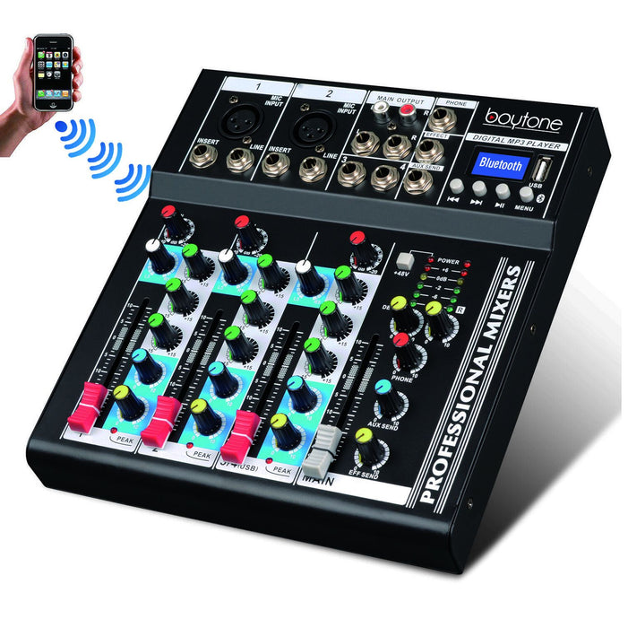 Portable Compact Digital Studio USB Sound 4 Channel Music Mixer