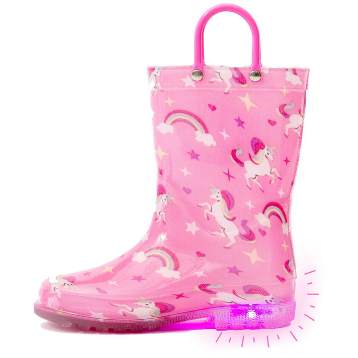 Heavy Duty Kids Light Up Rubber Rain Boots