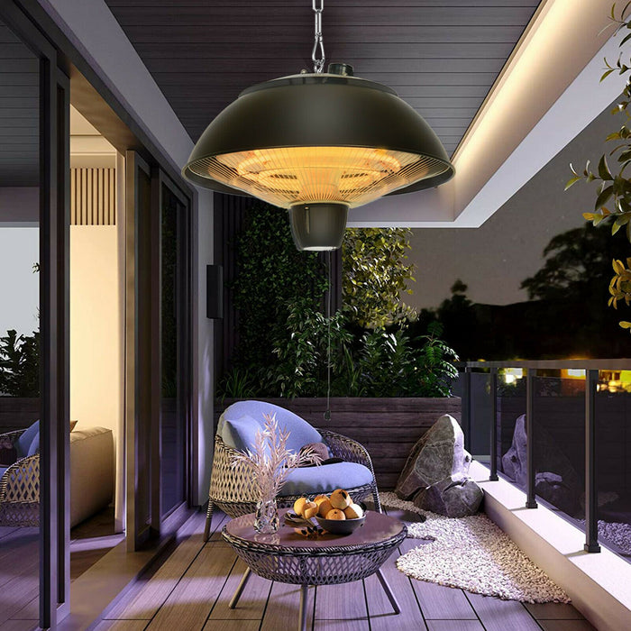 Compact Hanging Electric Infrared Halogen Patio Heater 1500W