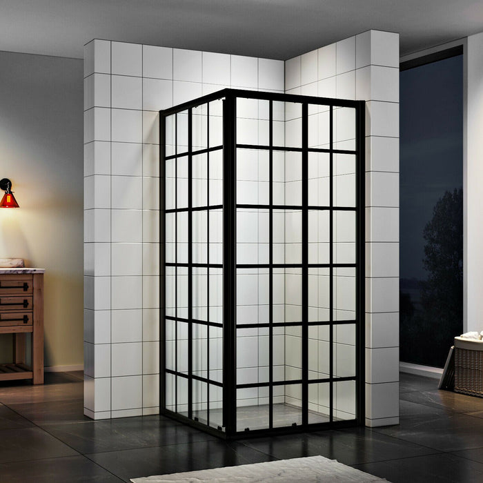 Freestanding Corner Shower Cabin Enclosure Glass Doors