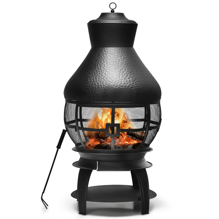 Modern Compact Cast Iron Outdoor Wood Burning Chimenea Fireplace