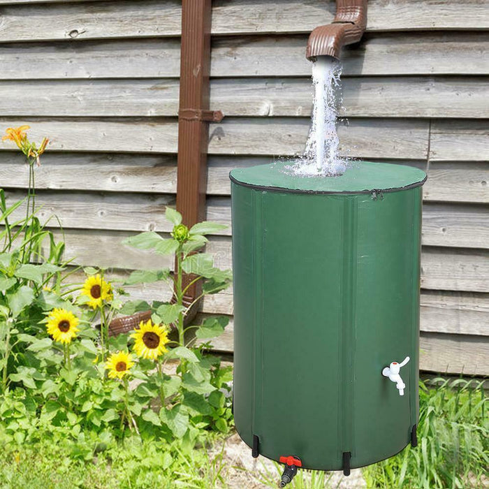 Portable Folding Rain Water Collector Barrel System 100 Gallon