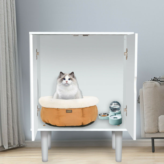 Spacious Hidden Cat Litter Enclosure Box Furniture Cabinet