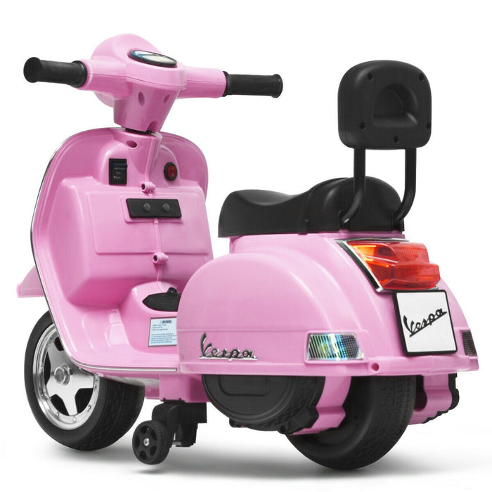Kids Electric Ride On Motorised Scooter With Training Wheels 6V