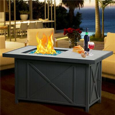 Large Outdoor Rectangle Propane Coffee Fire Pit Table