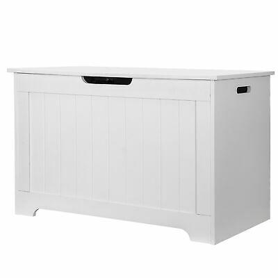 Large Wooden Storage Bedroom Trunk Chest White