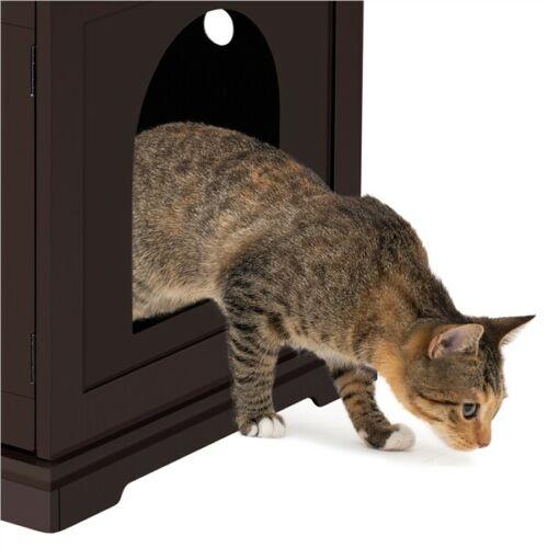 Large Hidden Cat Litter Box Enclosure Cabinet